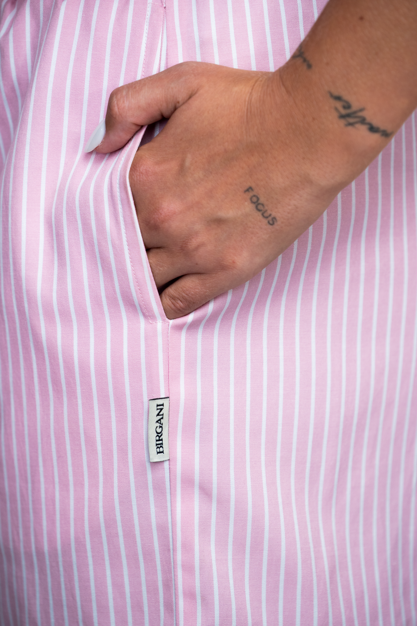 Striped Shorts - Blush Pink