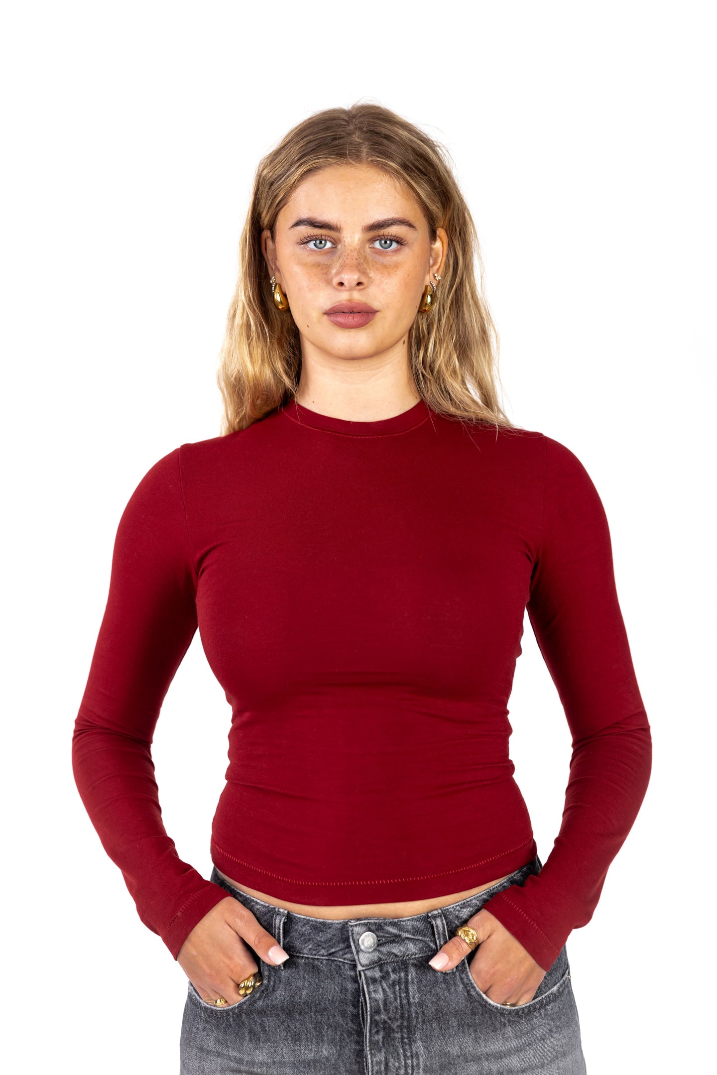 Shape T-Shirt Longsleeve in Rot