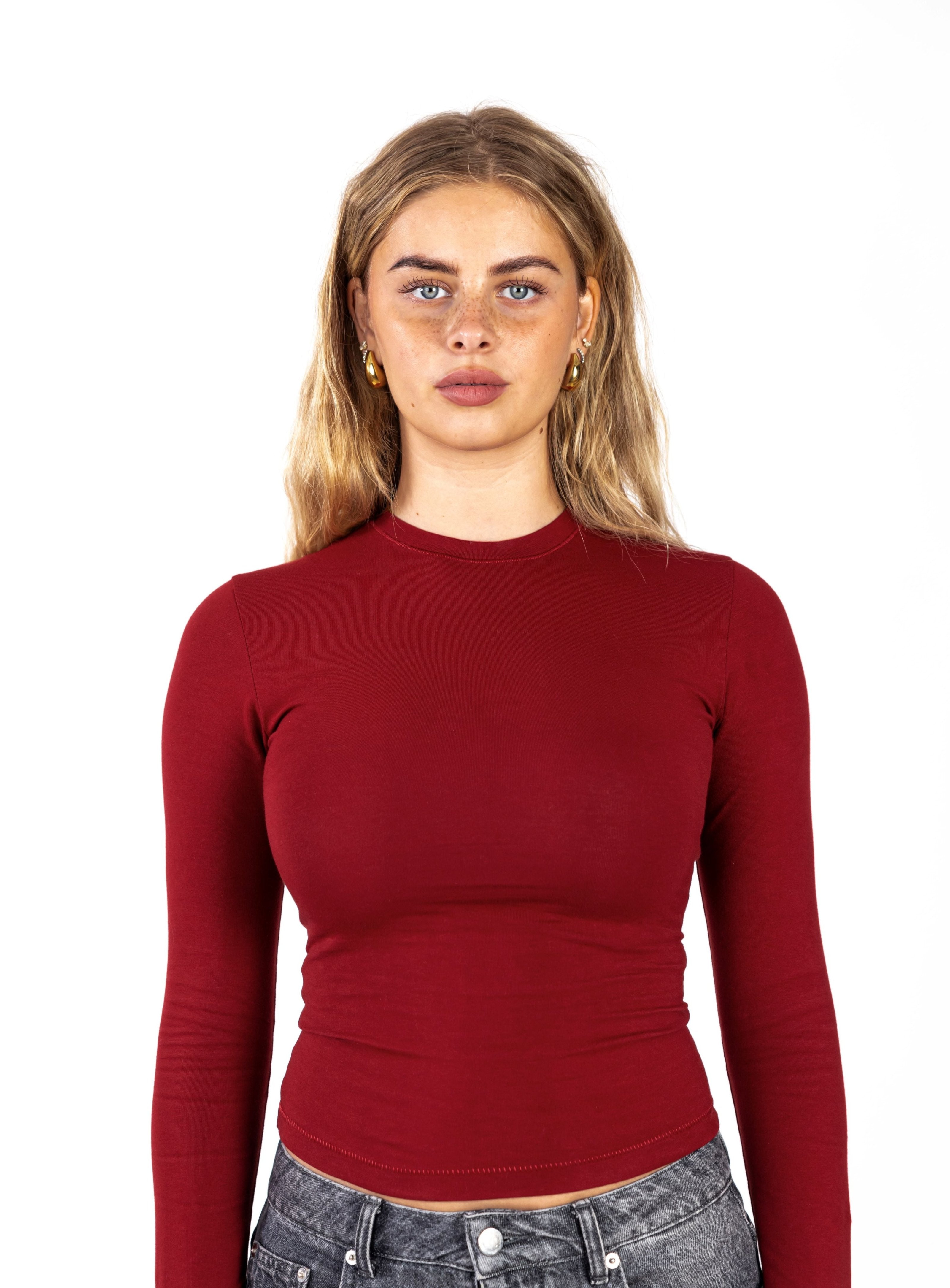 Shape L/S - deep burgundy